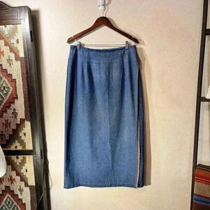 Hill Country Vintage 80’s Denim Woman’s Faux Wrap Western Skirt Size 14